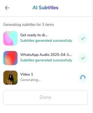 Subtitles being generated