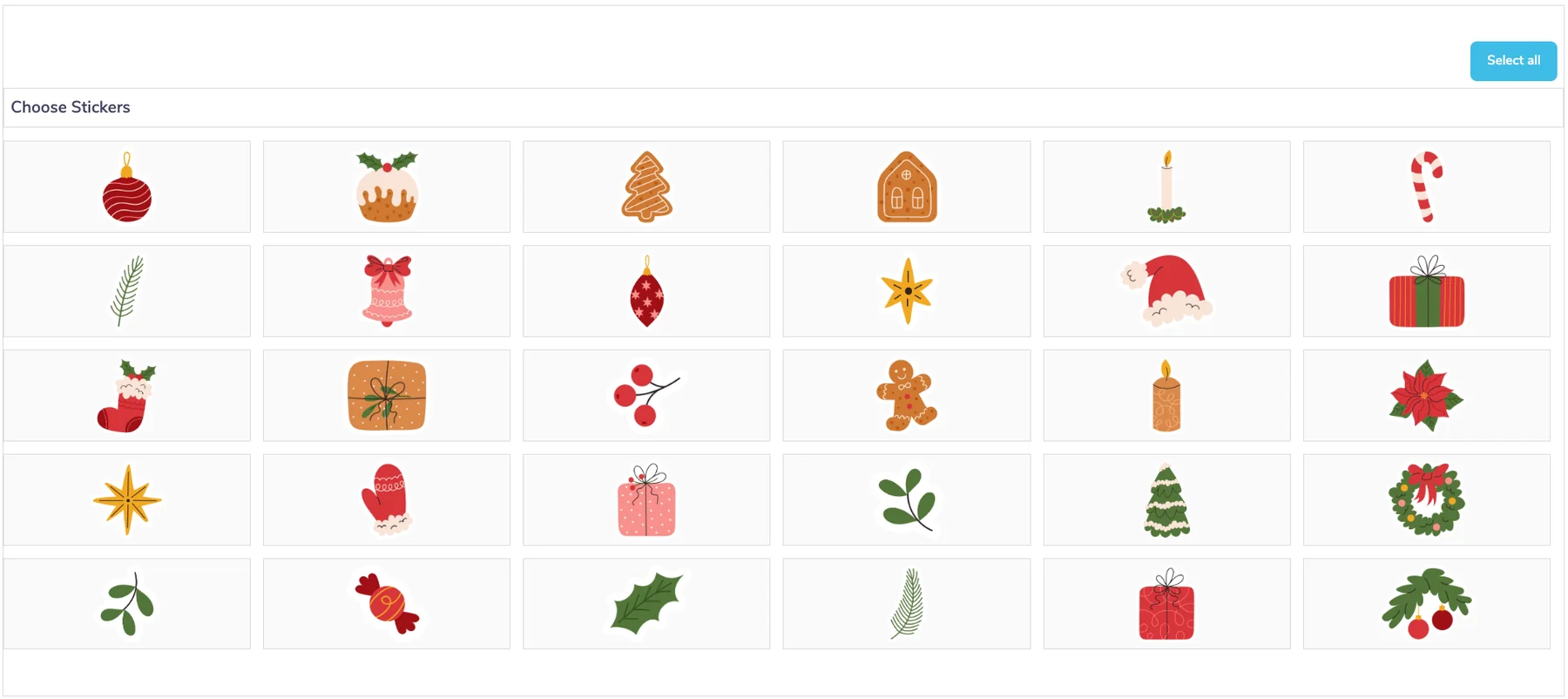 Individual stickers extracted from a sheet
